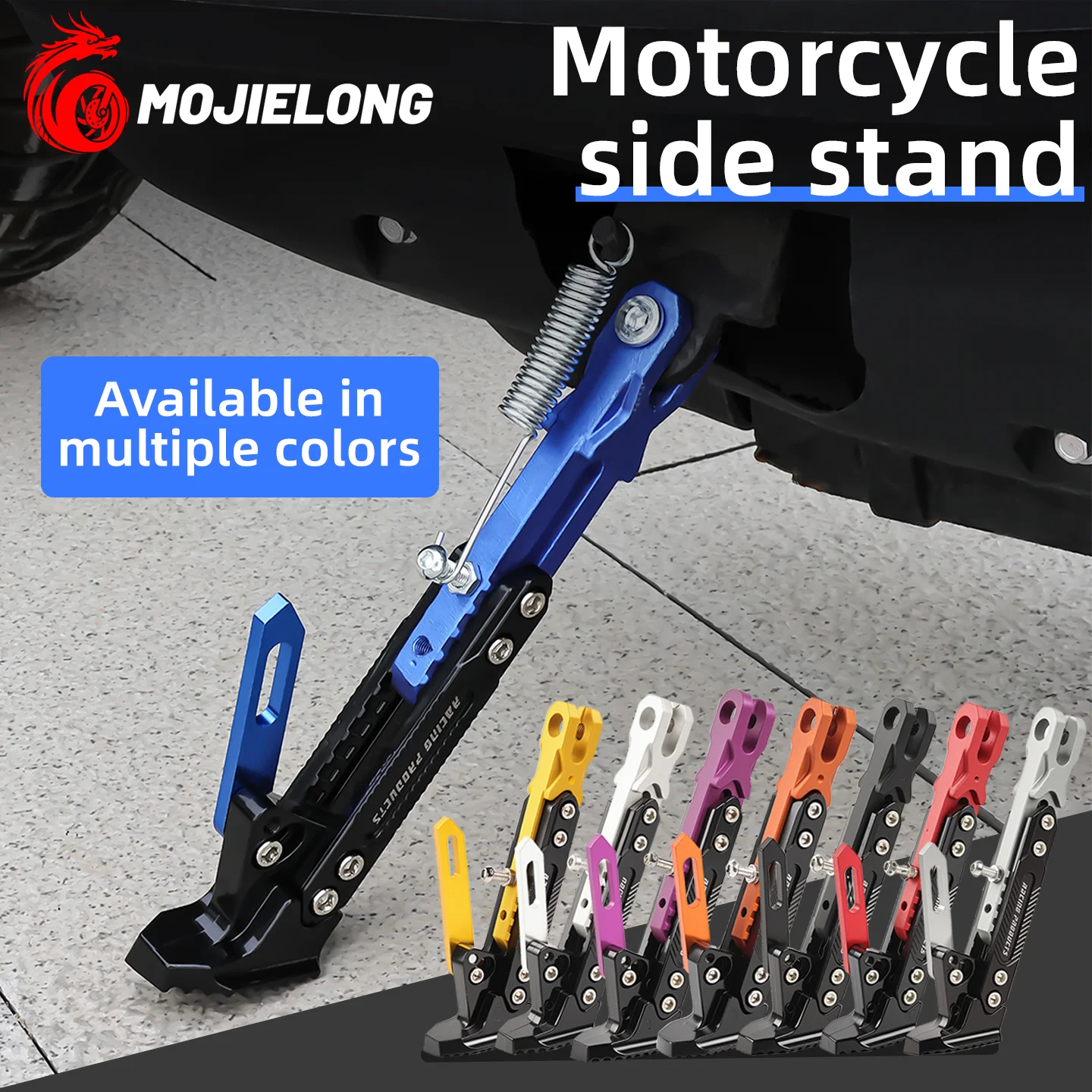 

Universal motorcycle stands, side supports, parking stands - made of adjustable aluminum material, durable and corrosion-resista