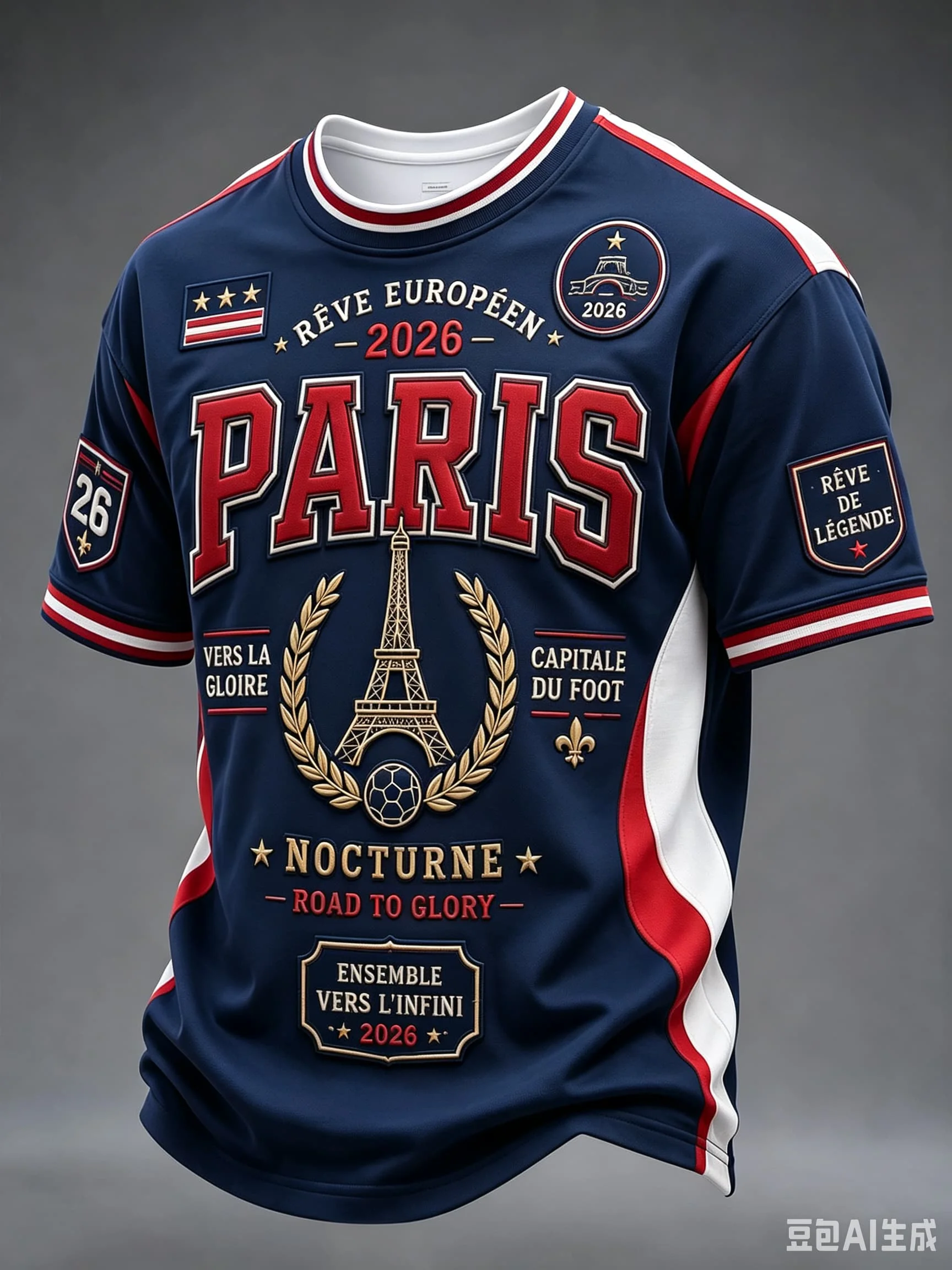 2026 New White France National Team Soccer Jersey Gallic Rooster V Neck Short Sleeve Football T-Shirt  Fan Sport Training Top view 4