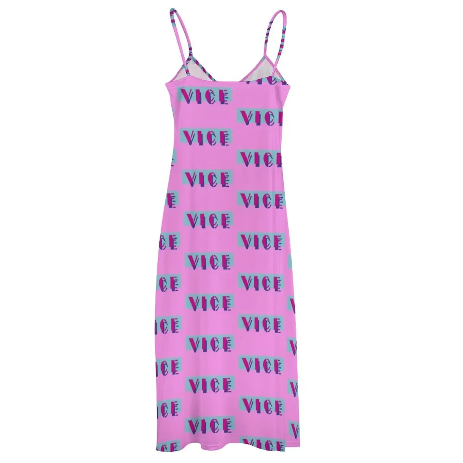 Vice - Miami Vice-Stijl Ontwerp En Kleuren Mouwloze Jurk Luxe Jurk Vrouwelijke Kleding