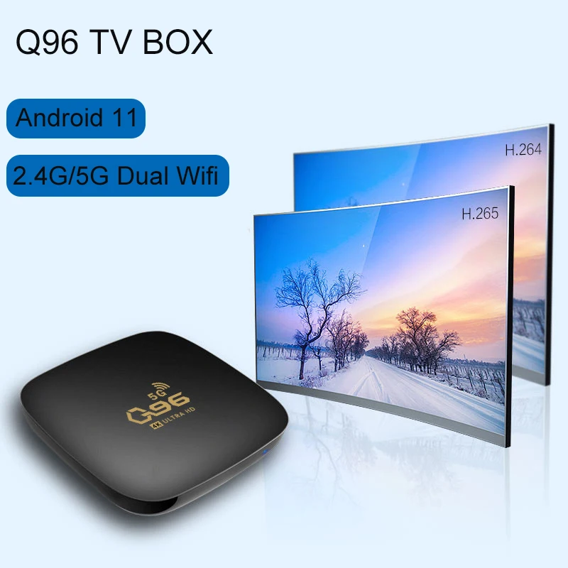 

4K Android 11 TV Box Compatible With Receiver From 4G 5G WiFi HD Digital Video Player 2GB 16GB Smart TV BOX Q96
