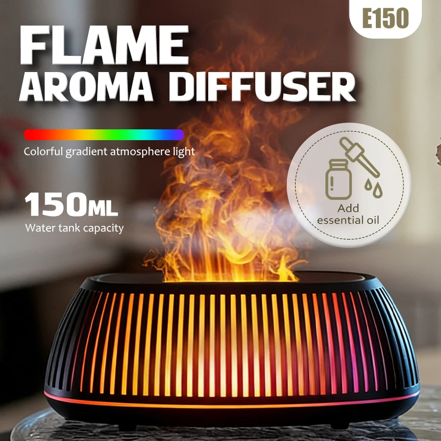 

Flame Effect Aroma Diffuser, Mini USB Humidifier, 3D Colorful Fire Light, Essential Oil Diffuser for Bedroom Office Yoga Decor