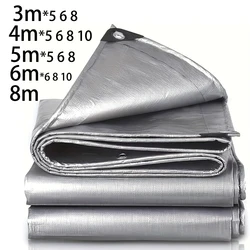 Lona grande impermeable para acampar, toldo plateado para sombra de lluvia, cubierta para exteriores, 3m x 5, 6, 8, 4x4, 5, 6, 8, 10, 12, 20m, 5x5, 6x6