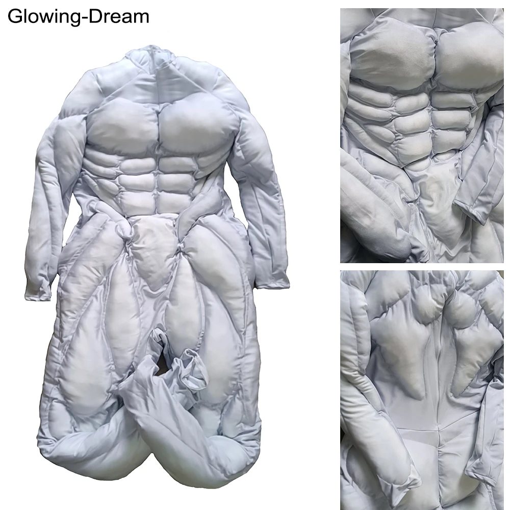 Traje muscular de seis almohadillas de alta calidad, disfraz de cuerpo completo, traje de músculos blancos, disfraz de Cosplay de seis acolchados, disfraz de Cosplay Makora