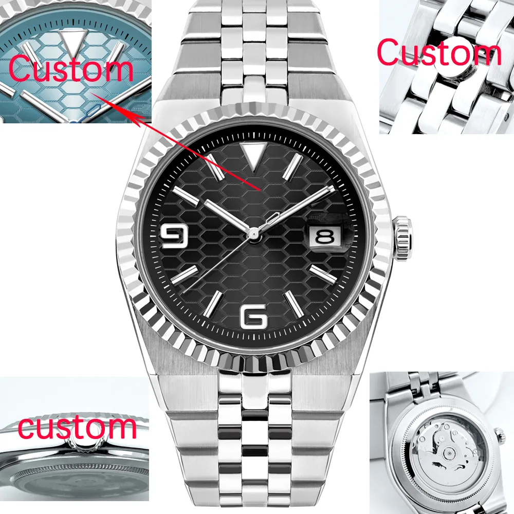 40mm Custom NH35A Miyota Sport 10ATM   Watch Case Sapphire Glass Luminous Deployant Clasp Deepwaterproof
