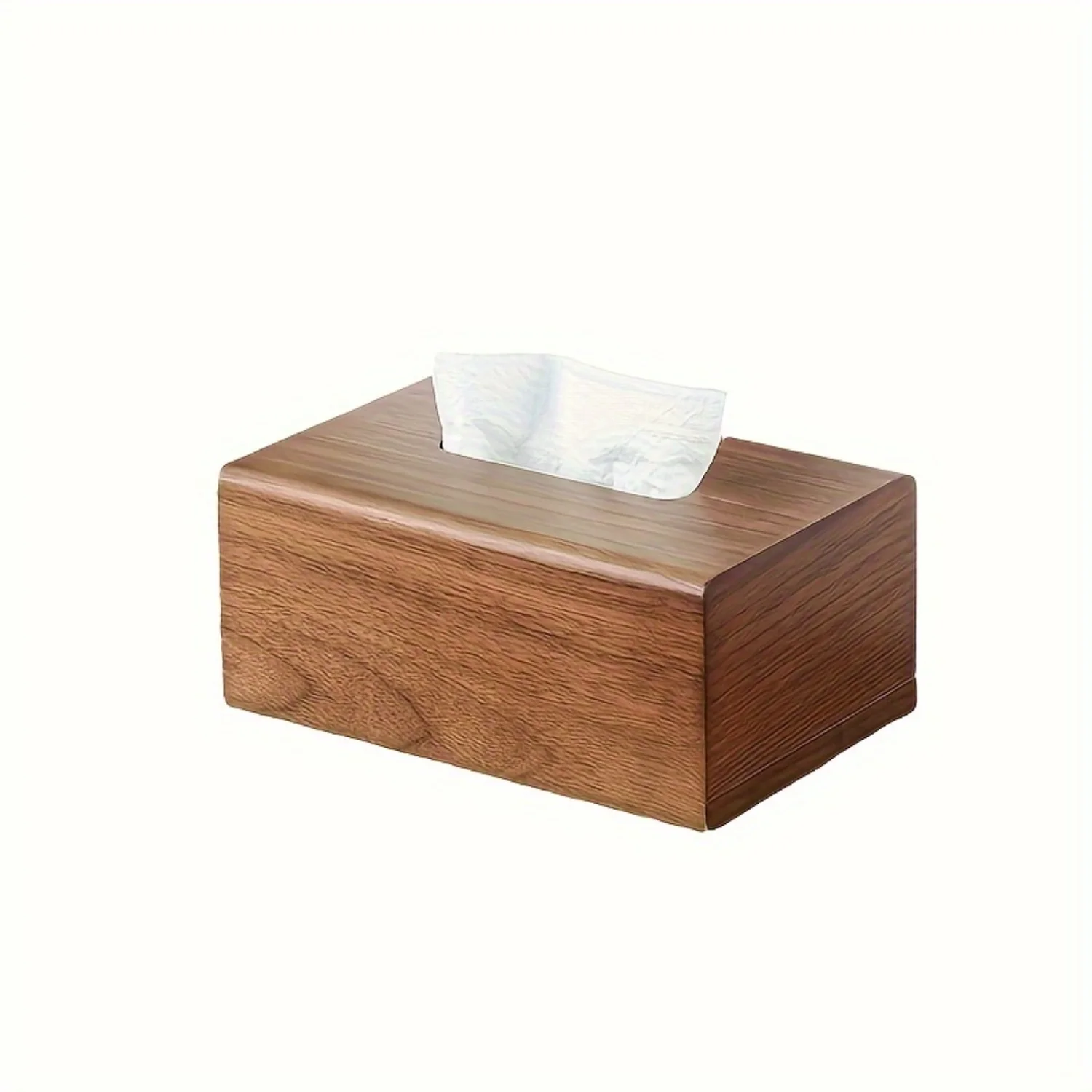 Wood Tissue Box - Chic Decor for Bathroom or Bedroom Vanity Counter, Desktop Tissue Holder for Living Room, Bathroom Accessories