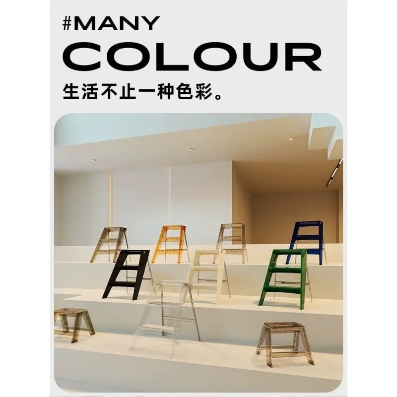 Japanese household ladder folding indoor herringbone ladder multi-functional storage three-step ladder thickened anti-skid pedal