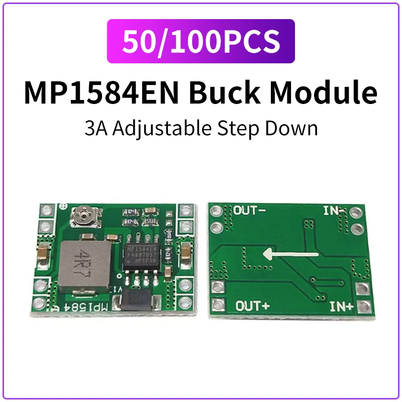 50CS MP1584EN DC DC Buck Converter 3A Adjustable Step Down Power Module Mini Voltage Regulator