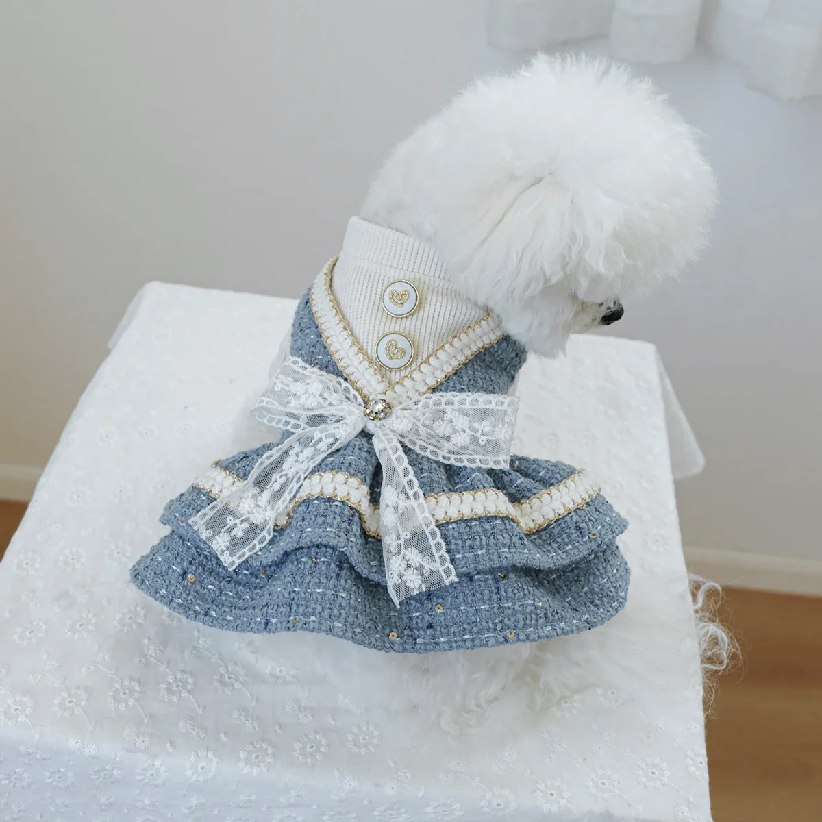 

Blue Wedding Dress for Puppy and Kitten, Pet Clothes