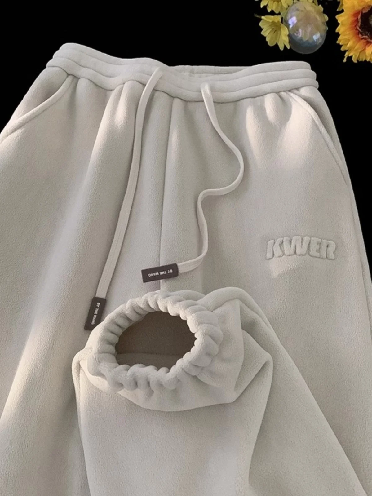 

Мужские зимние спортивные брюки из флиса, утепленные, свободного кроя, молодежные, американского стиля