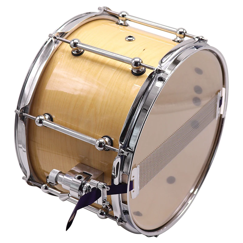 12 Inch Snare Drum 8 Hole Drum Birch Wood Glossy Gold Color for Drum Player