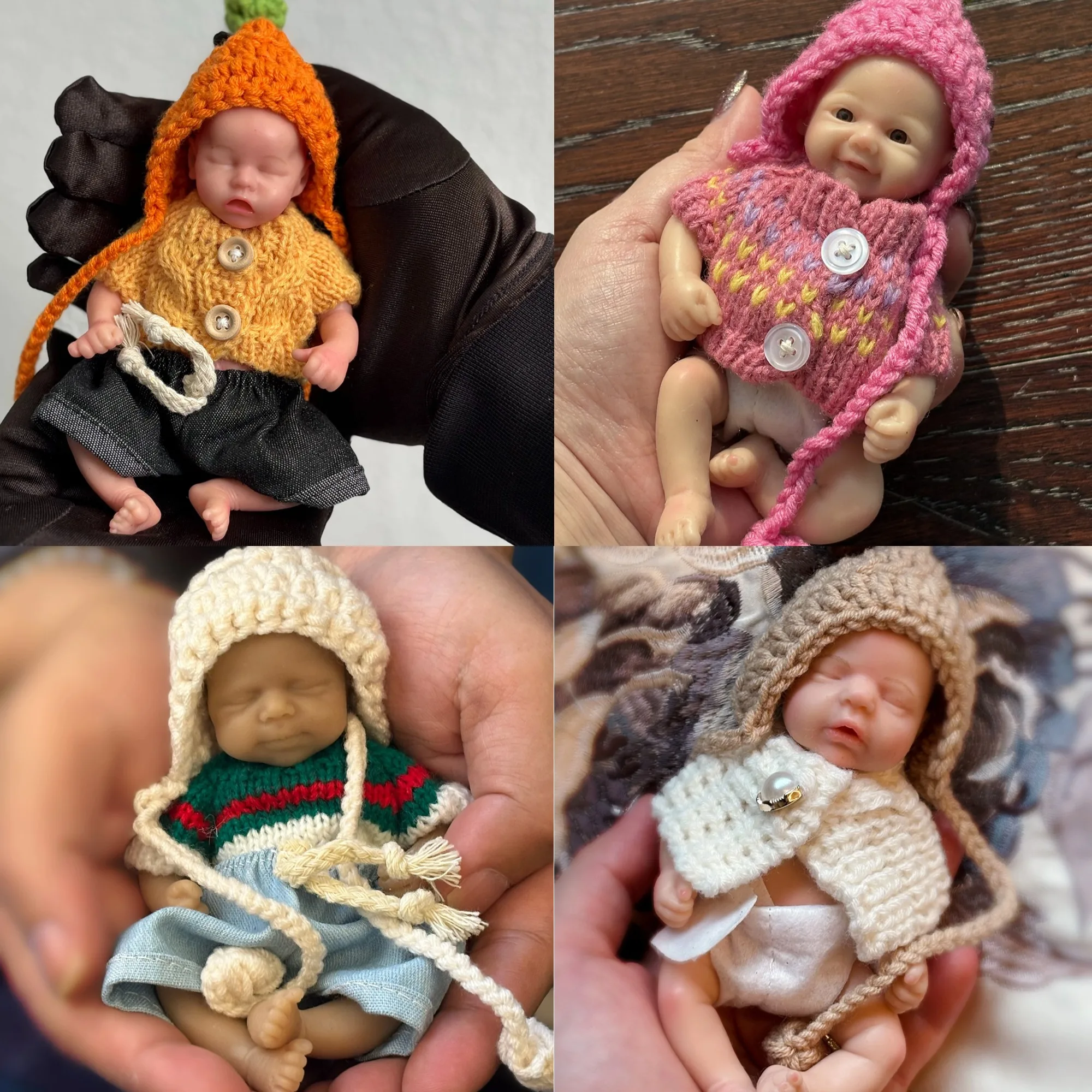 

Aizwa1 6 Inch Palm Mini Silicone Girl Handmade Bebe Newborn Baby Doll Cute Baby Reborn Doll For Christmas Gifts