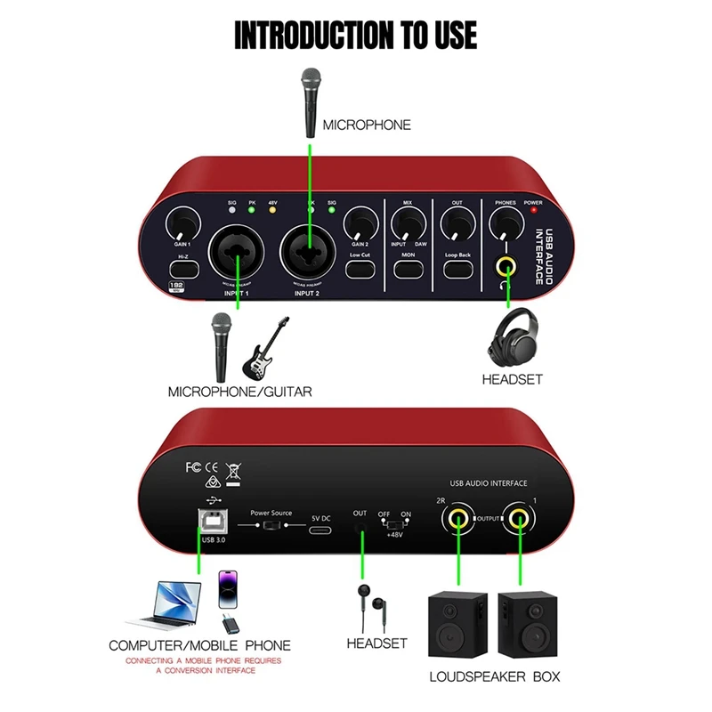 New Small Driverless Mixer Digital Effects External Sound Card Connected To Computer Notebook Portable Tuner