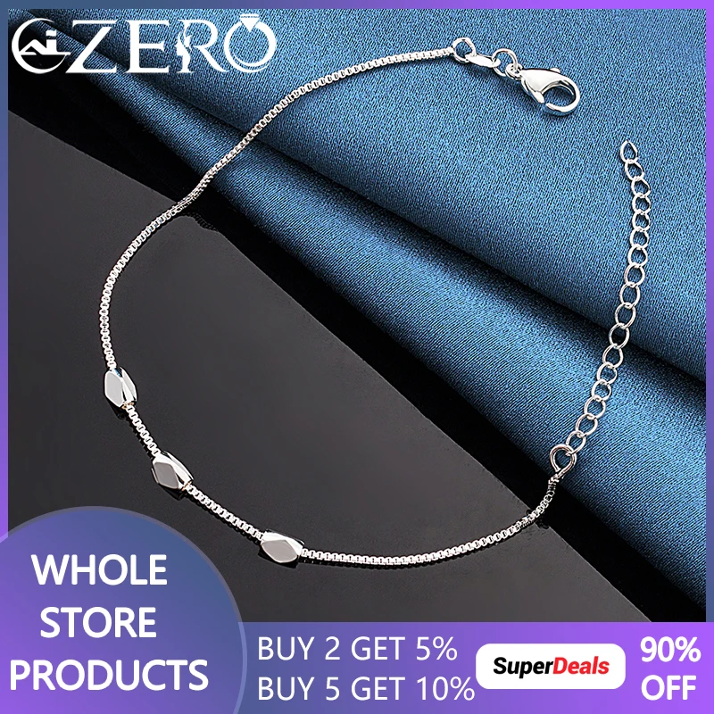 

ALIZERO 925 Sterling Silver Geometry Beads Bracelet Chain For Women Fashion Wedding Engagement Party Jewelry Gift