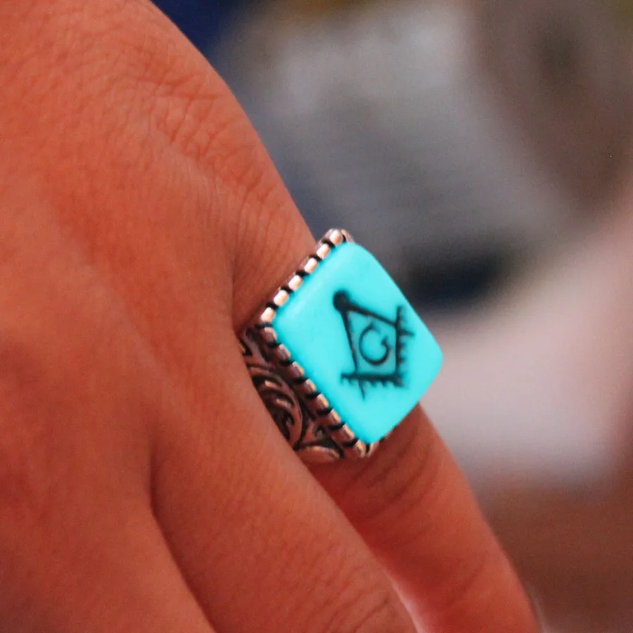 New glow ring Free and Accepted Masons Ring men women Glowing Ring Luminous freemason rings gift Glow In The Dark Jewelry