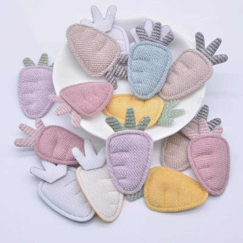 20 pz cartone animato carota Applique per vestiti fatti a mano per bambini cappello scarpe tessuto di stoffa patch di cucito accessori copricapo fai