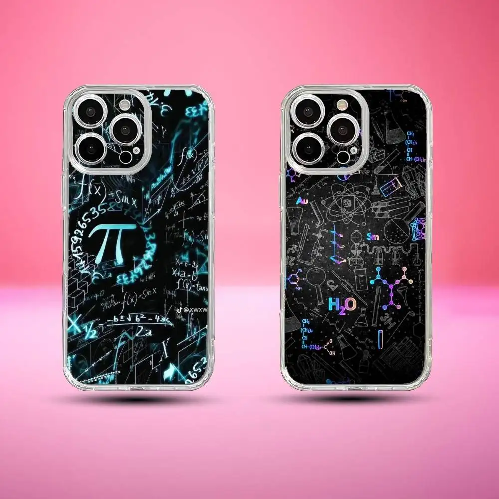 

Physics Chemical Mathematics Phone Case For iPhone17,16,15,14,13,12,11 Plus,Pro Max Soft Transparent Cover