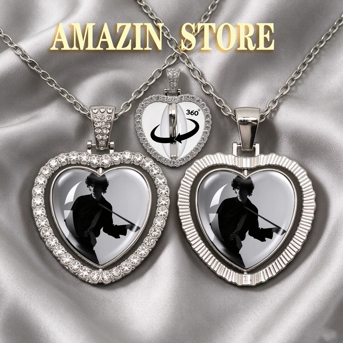 25mm Double-sided Heart Necklace Famous British Indie Rock Pop Singer Sombr for AccessoriesI Back To Friends Fans Gifts JD037