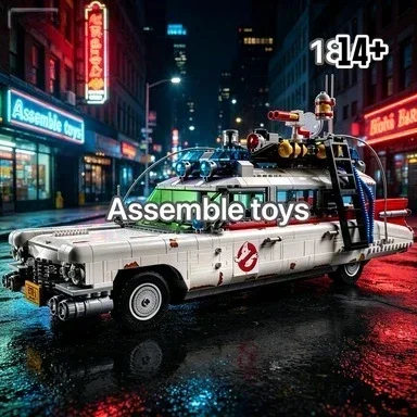 

Bandai Design Bricks Construction Toy New Arrival 10274 ECTO-1 Desktop Ornament Holiday Gift for compatible with LEGO bricks