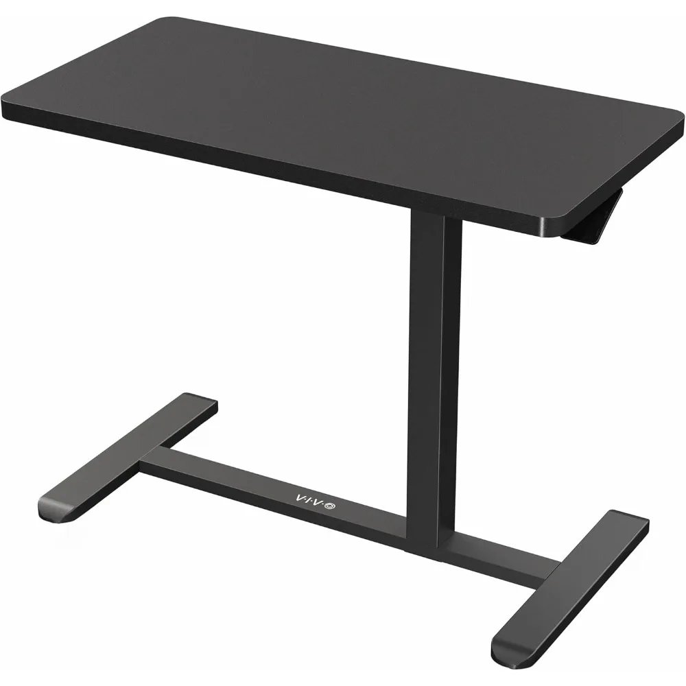 32 x 16 inch over-couch laptoptafel, in hoogte verstelbaar nachtkastje voor fauteuil, zwart, CART-V02L