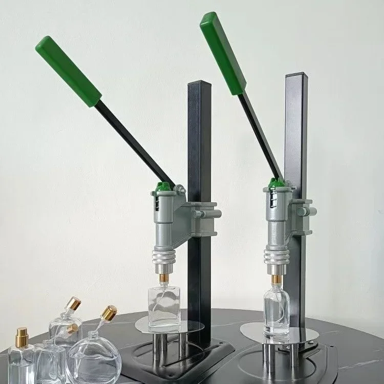 

2025 горячая распродажа, заводская 13 мм, 15 мм, 18 мм, 20 мм, ручная машина для запечатывания флаконов духов, машина для обжима и укупорки флаконов духов