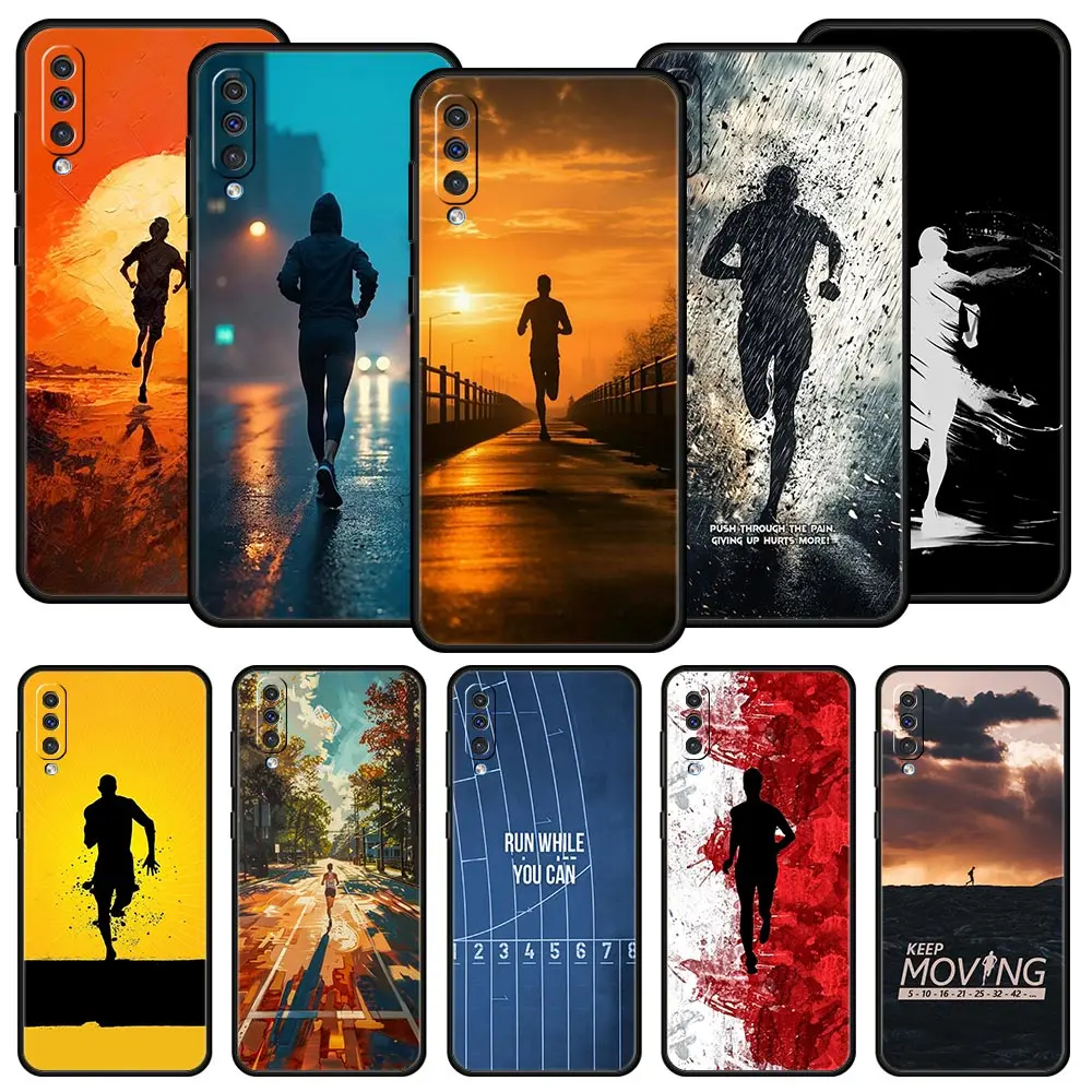 Run marathon Running Phone Case For Samsung A56 A36 A26 A54 A52 A24 A14 A50 A72 A70 A06 A12 A22 A34 A42 A32 A04s A16 5G Cover