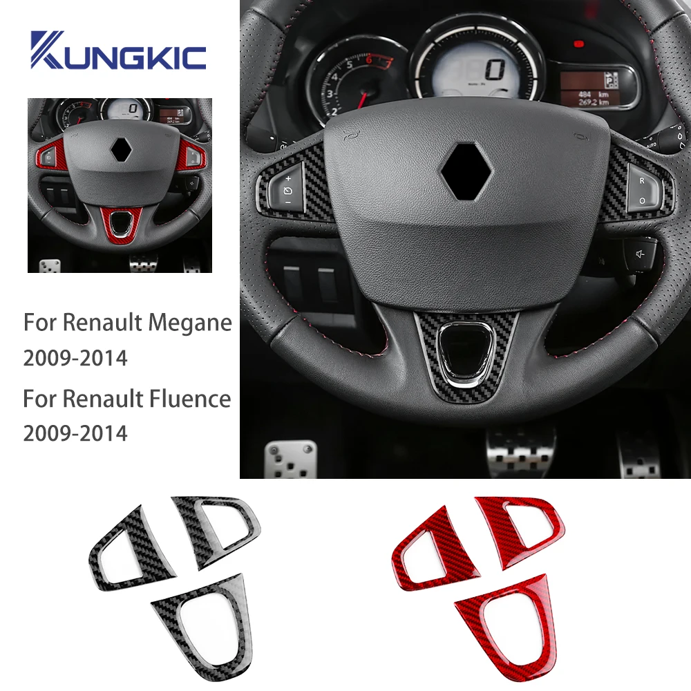 Real Soft Carbon Fiber Sticker For Renault Fluence Megane RS 2009 2010 2011 2012 2013 2014 2015 LHD RHD Car Steering Wheel Trim