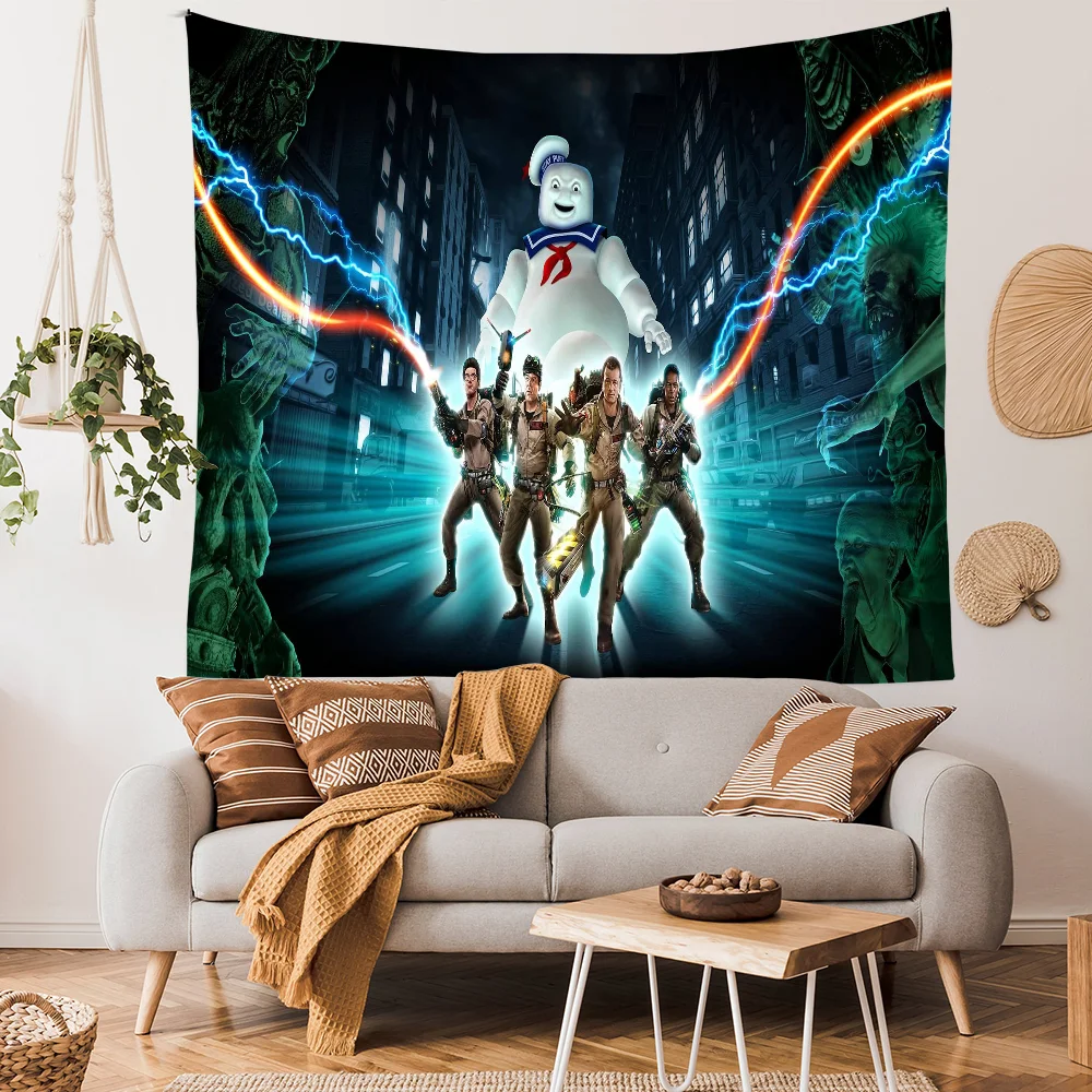 

G-Ghostbusters Black Cell Anime Reusable Backdrop Cloth Animal Printed Background Cloth For Kids Birthday Party Decoration