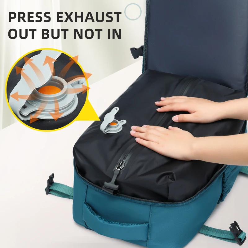 حقيبة ظهر جديدة مضغوطة بالفراغ مع مجموعة مضخة هواء ومعتمدة من Ryanair بدون رسوم أمتعة إضافية مدمجة ذات سعة كبيرة #2