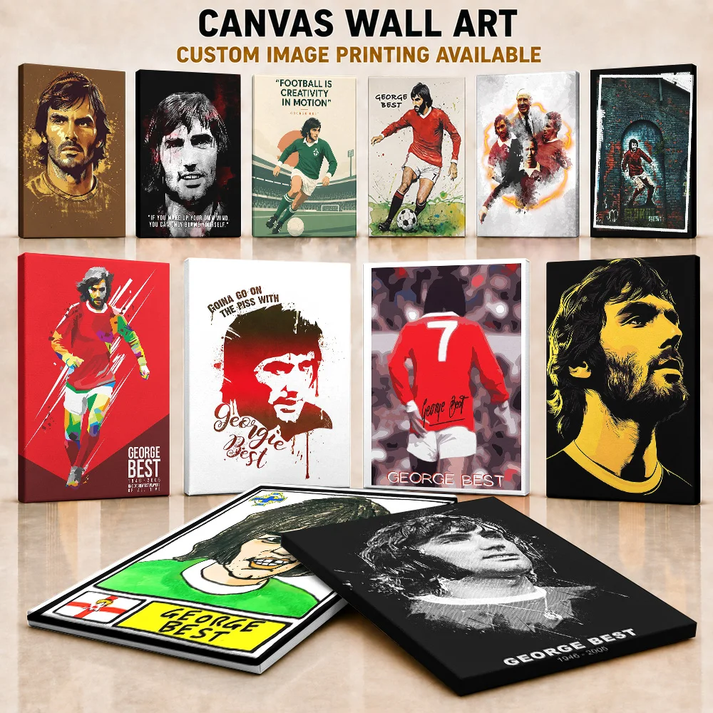 George Best Northern Irish Football Player Framed Canvas Posters Customized Photo Wall Art For Bedroom Or Entertainment Room
