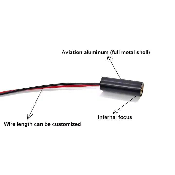 

10mw 690nm Red Dot Laser Module 9x26mm Industrial Glass Lens Internal Focus Laser Diode Module