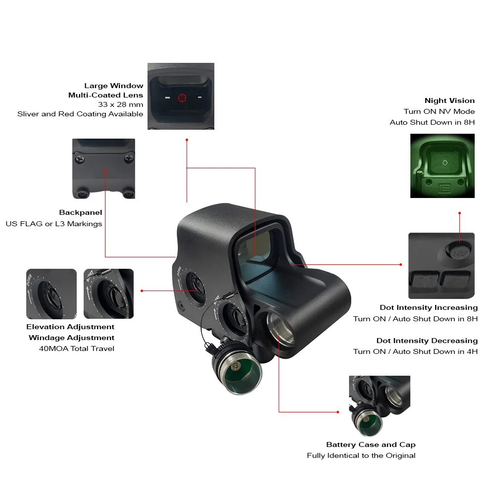 SOTAC Tactical Sight 558 Red Dot Sight Scope Hunting EXPS3 558 Scopes Weapon Accessories