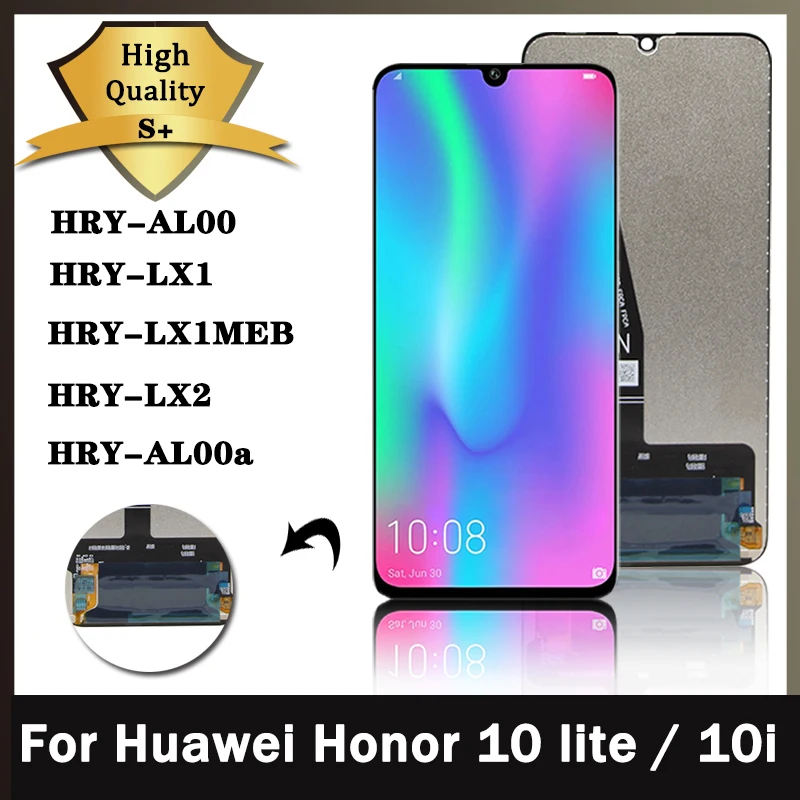 

Super AMOLED For Huawei Honor 10 lite LCD Display with Touch Screen Digitizer Assembly With Frame For honor 10i HRY-LX1 LCD