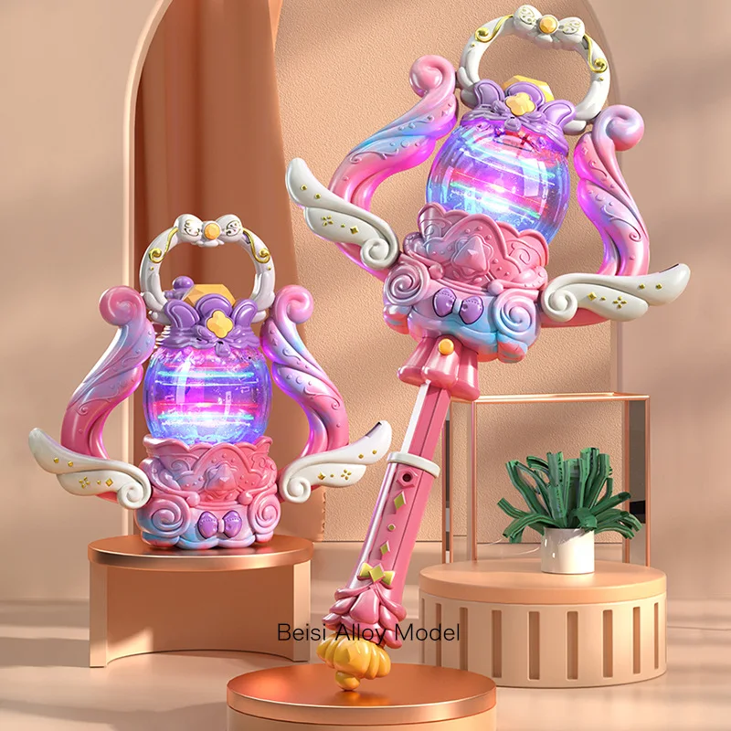 عصا Little Fairy Magic قابلة للطي وموسيقى خفيفة دوارة رائعة، هدية فتاة المصباح السحري للأميرة، XT202