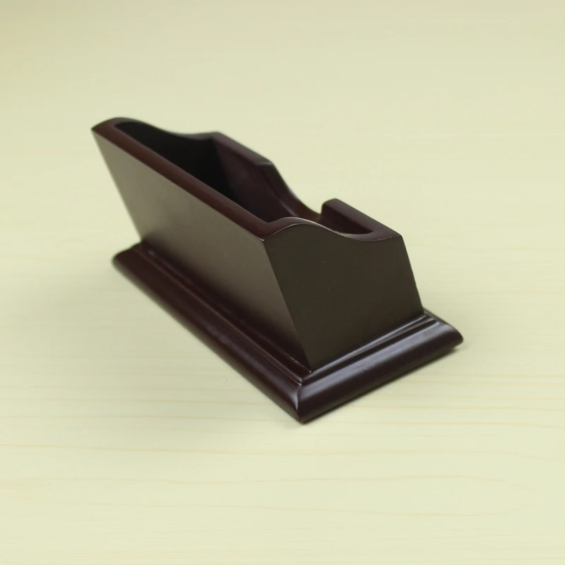 Waterproof Bank Credit Card Holder Wooden Business ID Name Organizer ID Card Case Storage Box Case For Desk Desktop