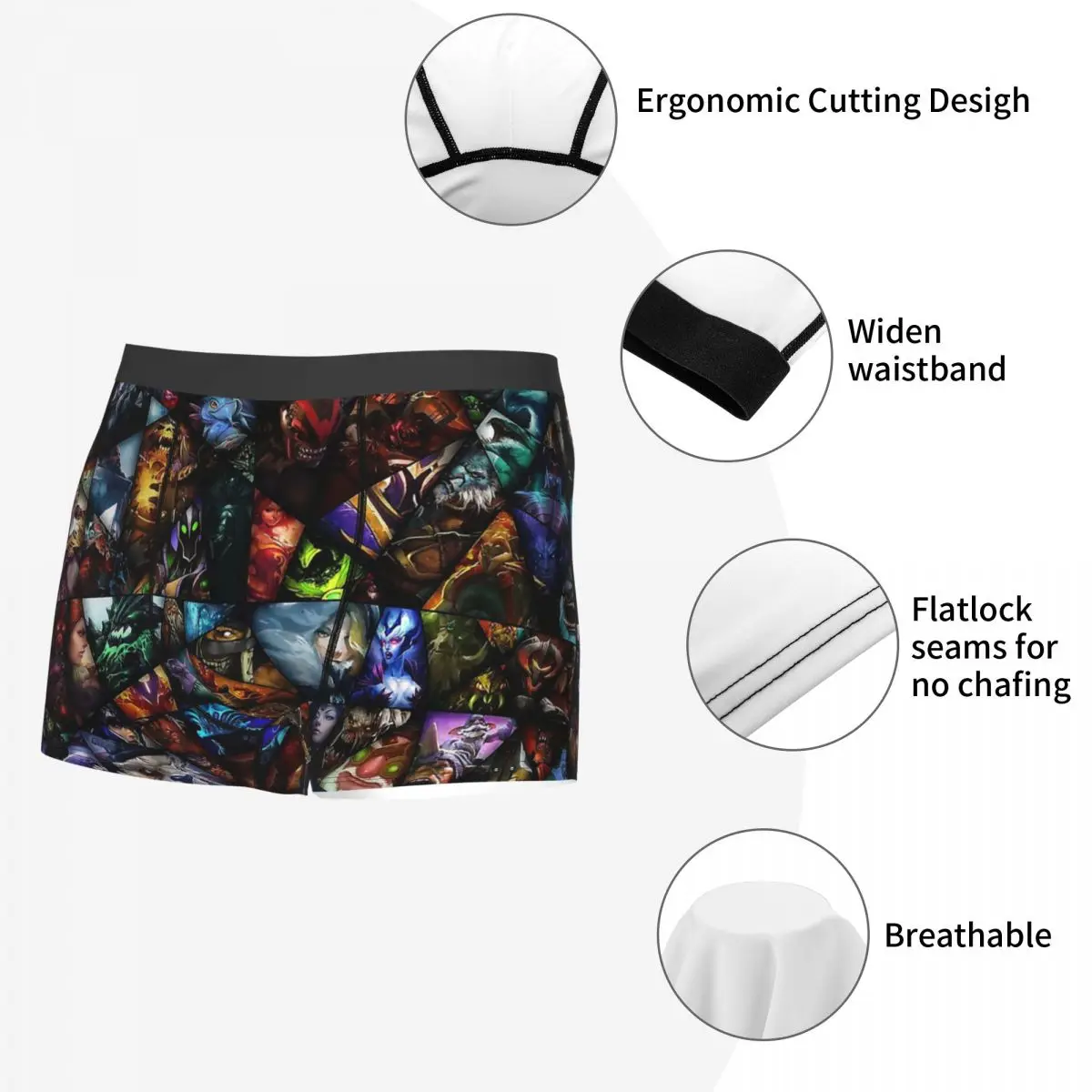 Dota 2 Pattern Underpants Cotton Panties Man Underwear Sexy Shorts Boxer Briefs