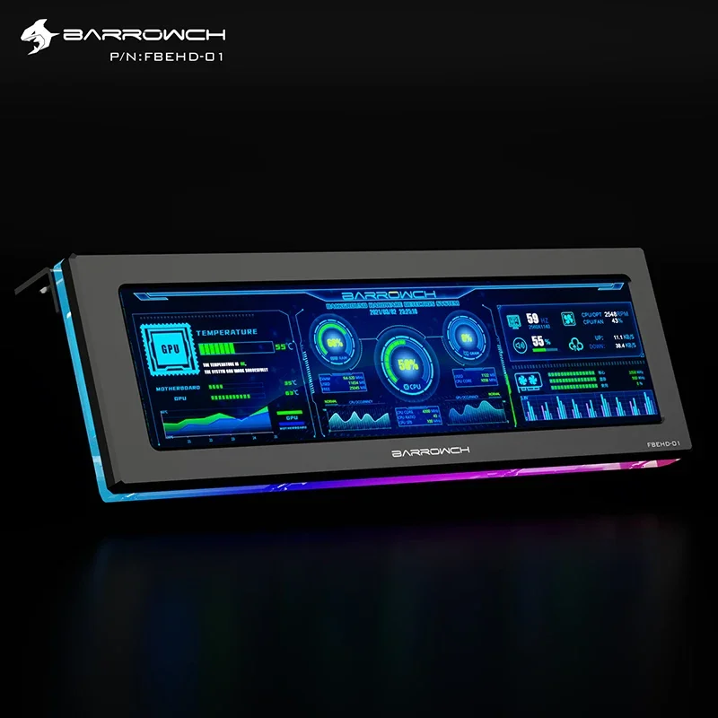 Barrowch external expansion display screen, Multifunction Synchronous Monitoring Black / Silver