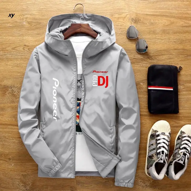 Spring And Summer 2024New DJ Pioneer PRO Hooded Men\'s Jacket Men\'s Casual Windbreaker Zipper Thin Section Hooded Jacket Men