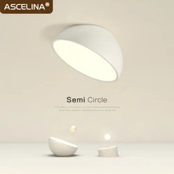 Nordic LED Ceiling Light Aluminum 20/30CM Semicircle Indoor Decor Lighting For Living Room Bedroom Hallway Balcony Aisle Fixture