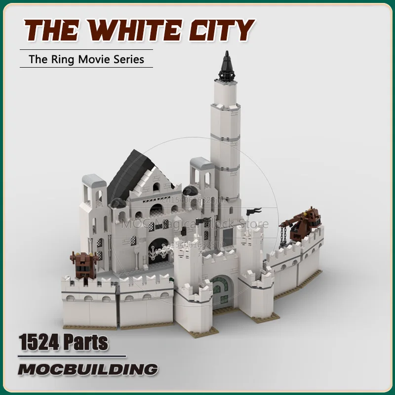 The Rings Movie White City MOC Building Blocks Minas Tirith Collection Model Technology Bricks Creative Display Toys Xmas Gifts