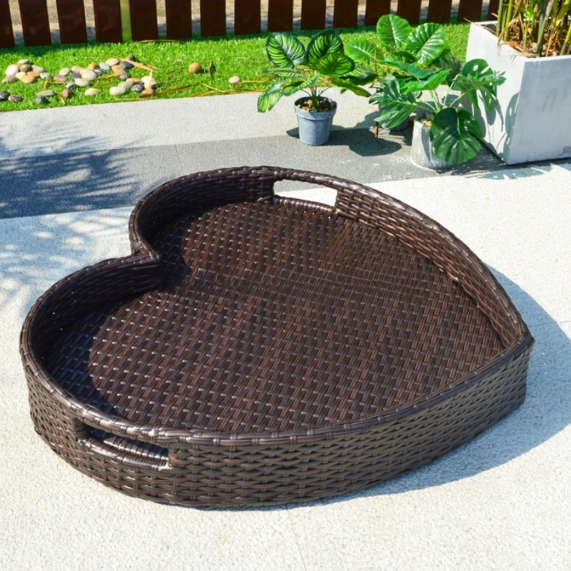 Swimming Accessories Pool Drink Cup Stand Float Party Beverage Mattresses Rattan Tray Nordic Fruit Storage Plate Handmade Water