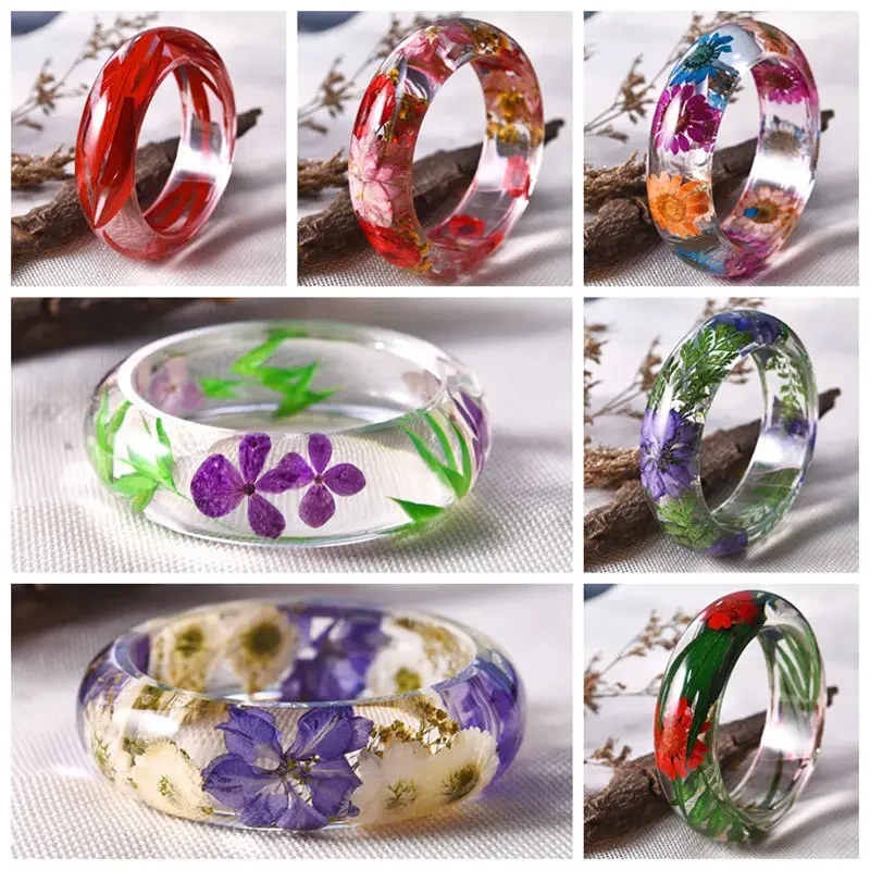 41Pcs Colorful Press Dried Flowers Uv Resin Natural Flower Resin Material for DIY Epoxy Resin Filling Jewelry Decoration Mold