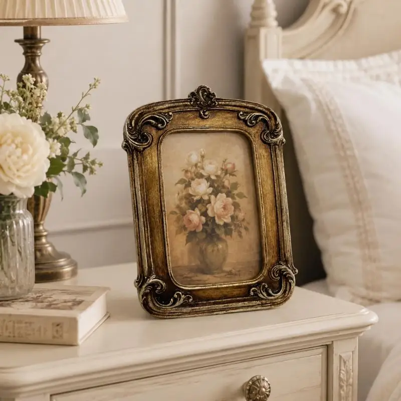 Ornate Picture Frame with Bronze Gold Finish for Art Print and Photo Styling 55KF