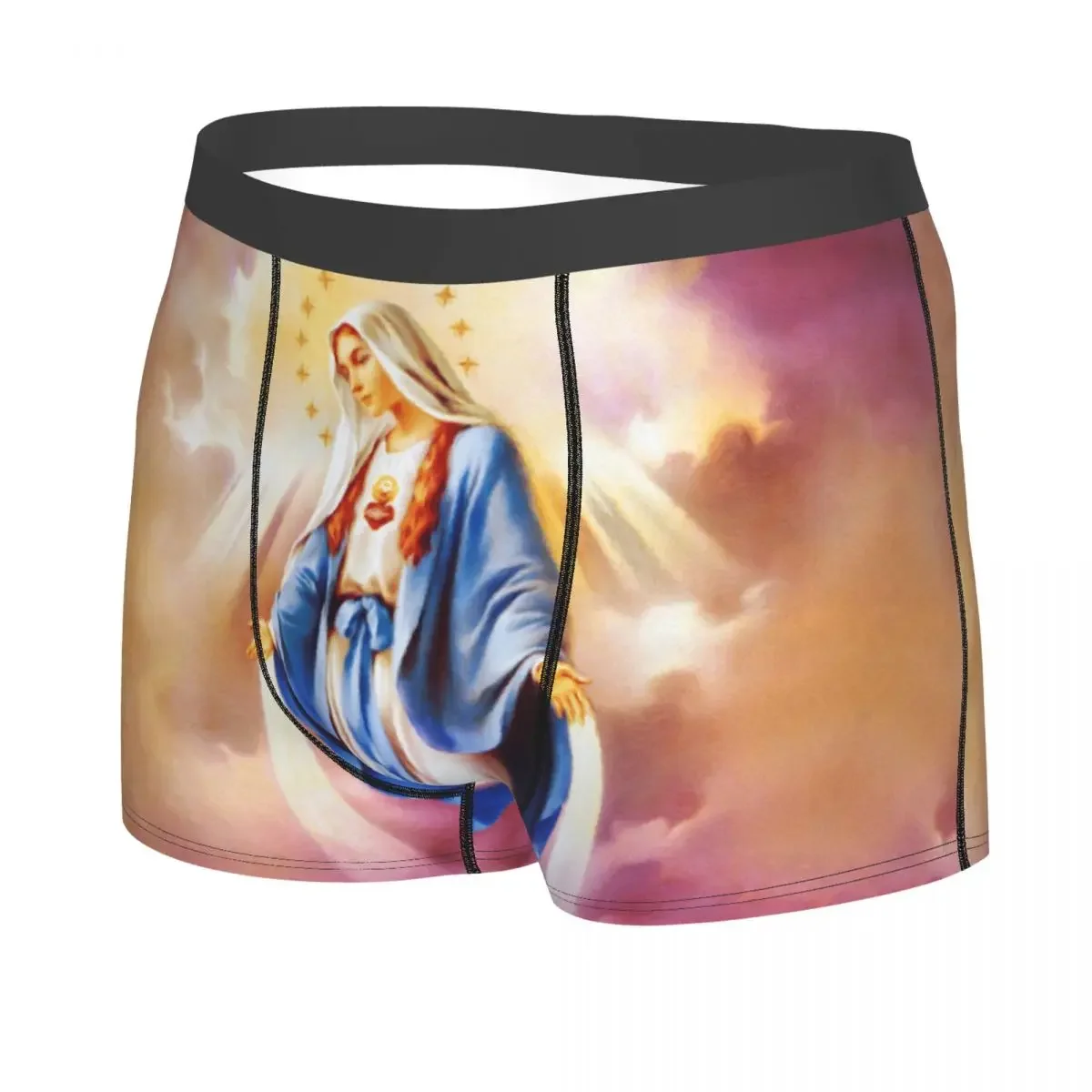 Novelty Catholic Virgin Mary Boxers Shorts Panties Men's Underpants Comfortable Our Lady of Guadalupe Briefs Underwear