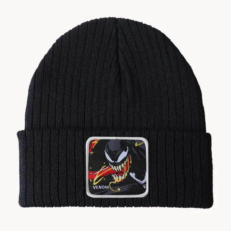 Anime Spider Man Venom Moda Ricamo Cappello lavorato a maglia Nuovi uomini Donne Cappello Hip Hop Cappello invernale Moda Berretto unisex Regalo di Natale