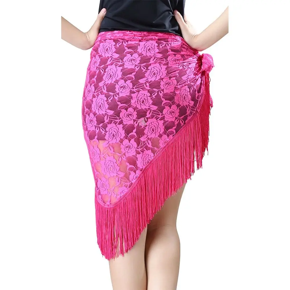 أزياء شرابة الرقص الشرقي وشاح الورك الدانتيل الأسود البوهيمي الخصر سلسلة روز المرأة حزام تنورة تظهر الأزياء #4