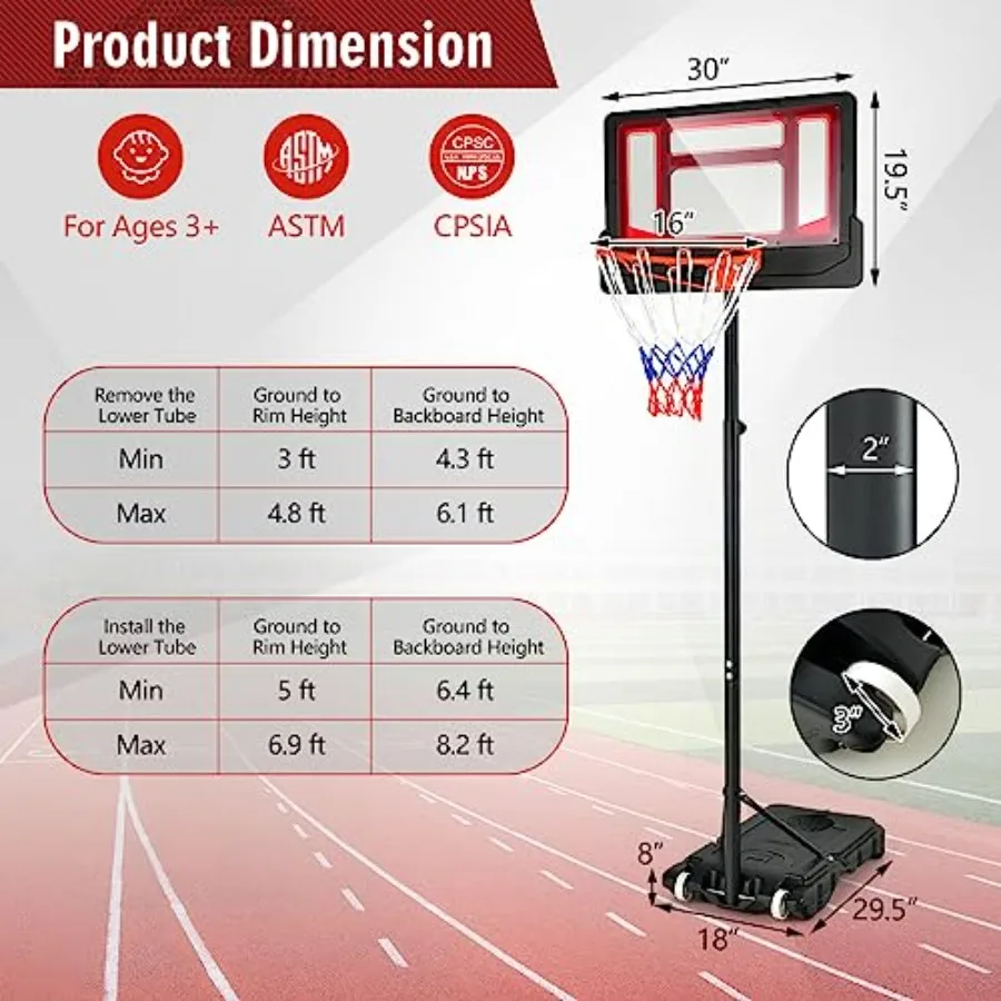 Adjustable Portable Basketball Hoop 6