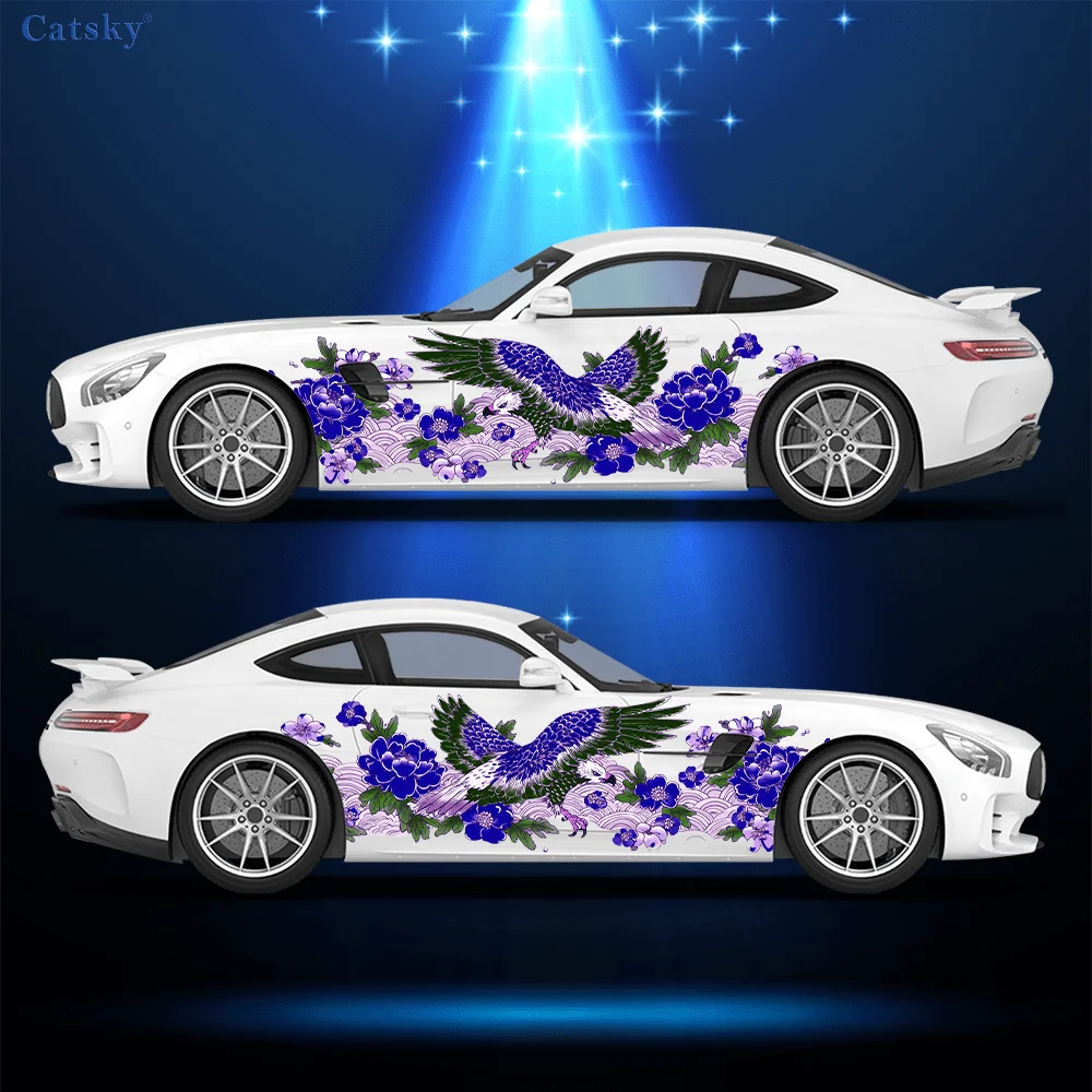 

Colorful Floral Eagle Car Vinyl Wraps Decal Self-adhesive PVC Sticker Suitable for Trucks SUV Decoration Auto Accessories Gift