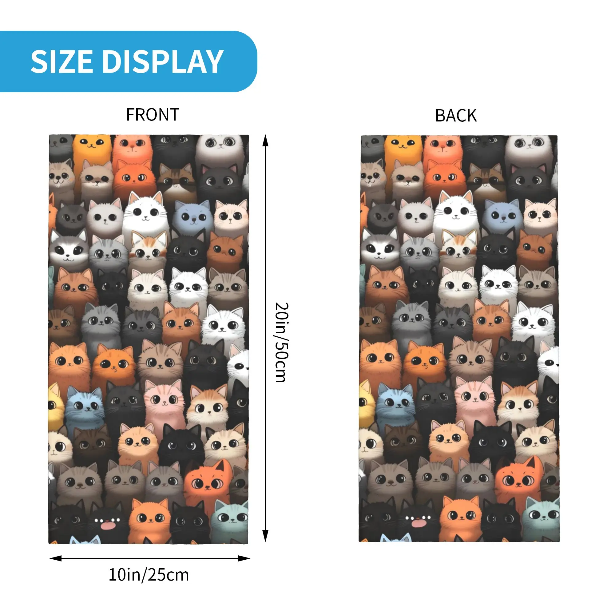 Custom Cute Black Cat Bandana Winter Neck Warmer Windproof Wrap Face Scarf for Hiking Adorable Kitten Pet Lovers Gaiter Headband
