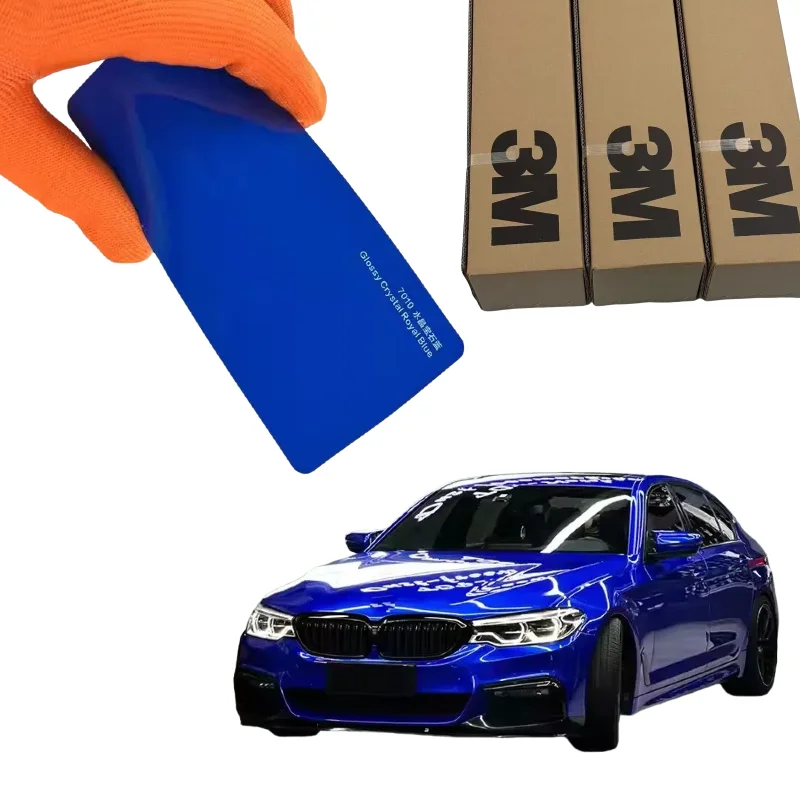 

Car Wrap Vinyl 3M PET Glossy Crystal Royal Blue the Beloved Blue Car Body Stickers Film Color Change for Vehicle Car Wrapping