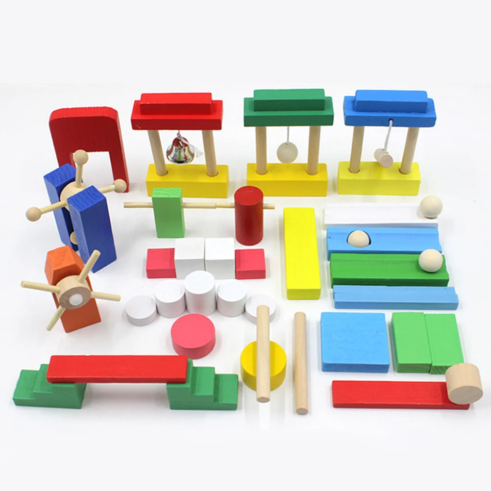 200 Pcs Educational Play Toy Engineering Domino Game Dominoes Stacking Building Blocks Toys Wooden Balance Child